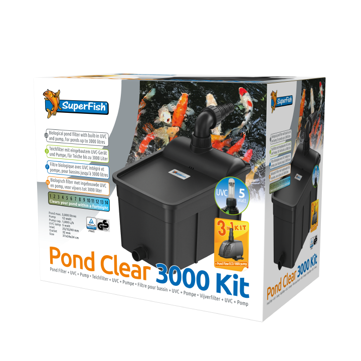 SuperFish Teichfilter Pond Clear Kit 3000 mit UVC und Pumpe